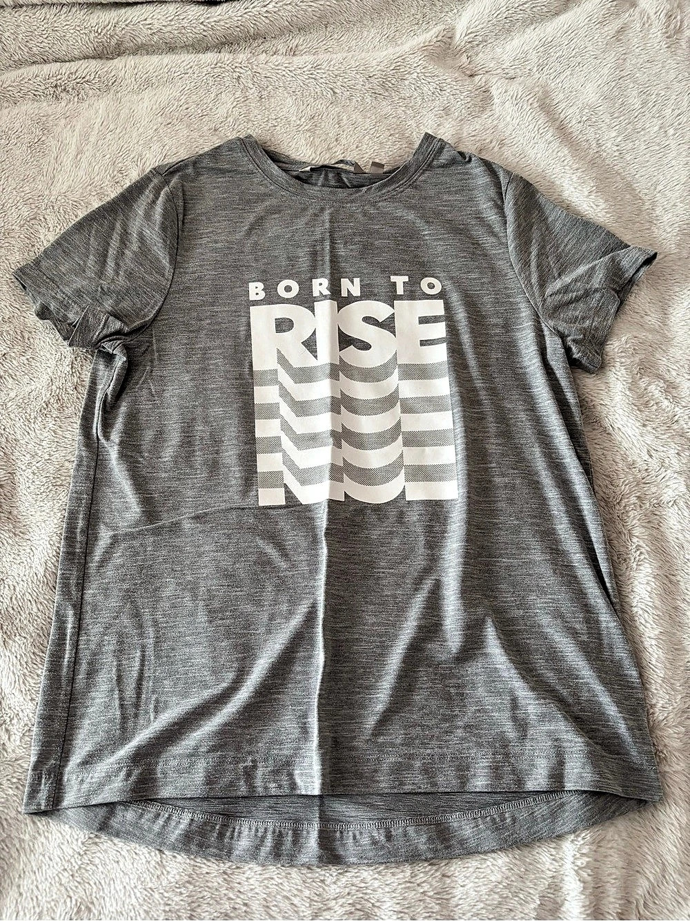 Athleta Born to Rise Graphic Tee Gray XS